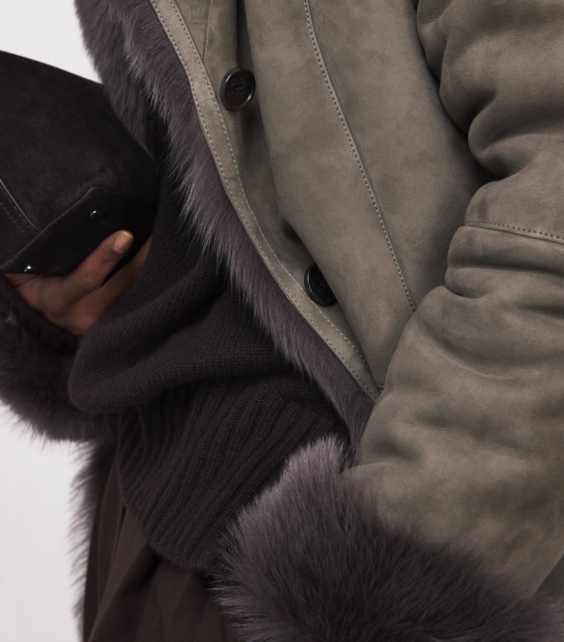 Arma Brown Suede-Shearling Louise Coat