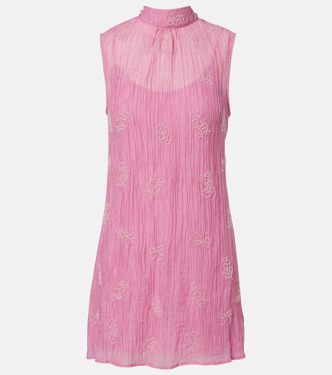 Staud - Albee beaded tie-neck organza minidress
