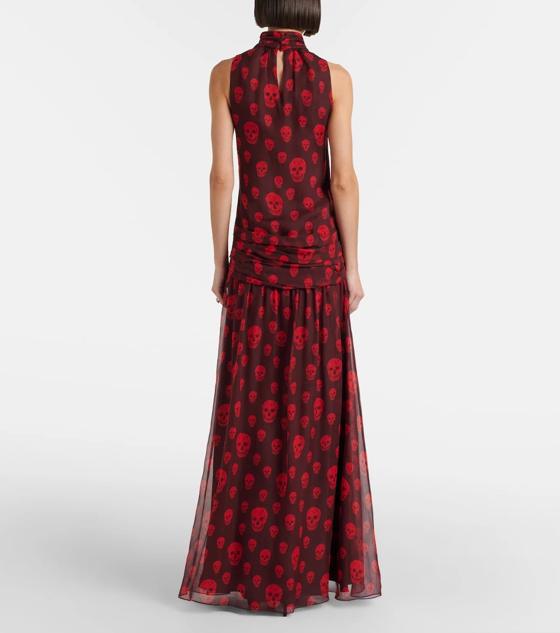 McQueen - Skull silk maxi dress