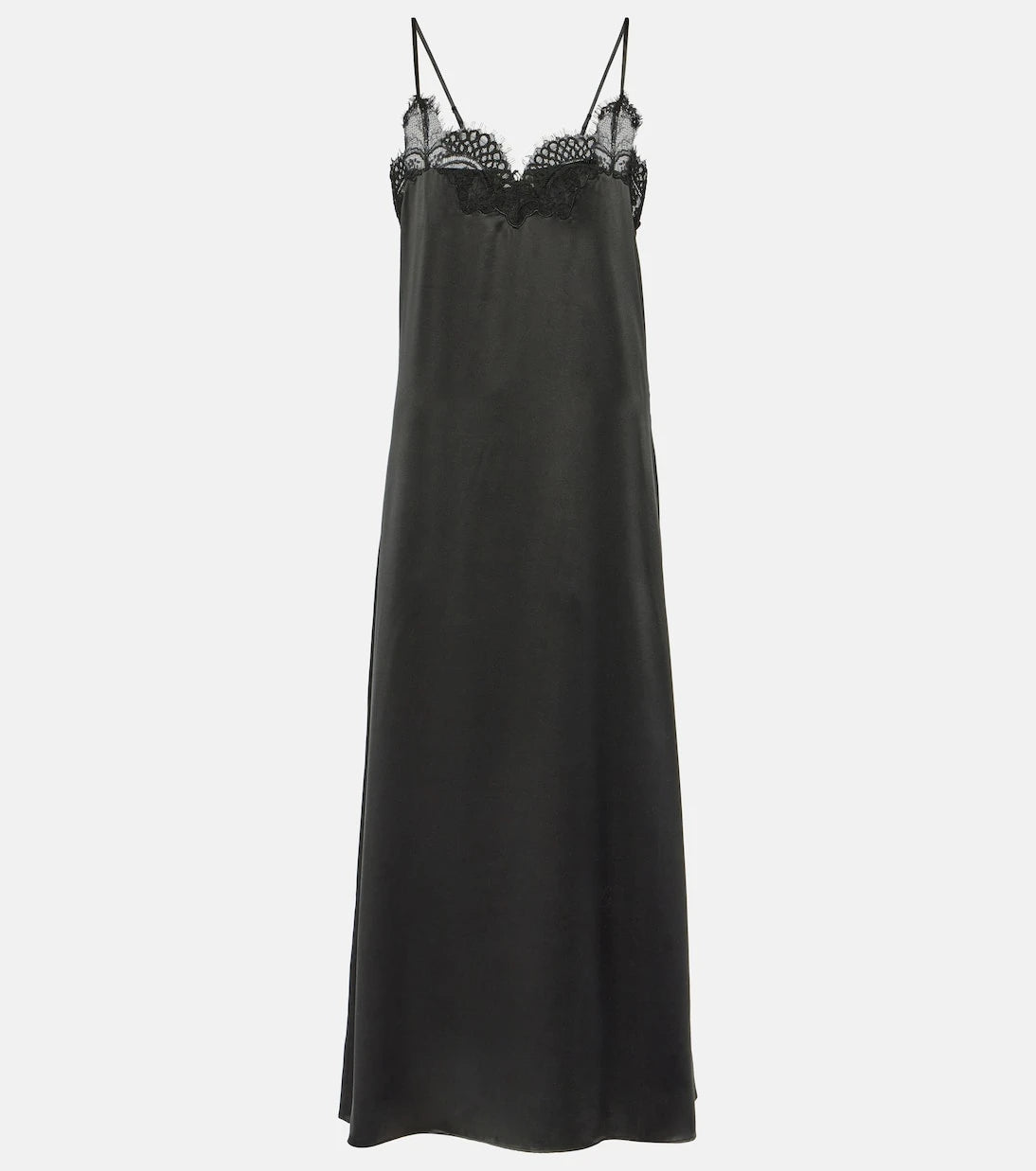 CO - Lace-trimmed silk satin slip dress