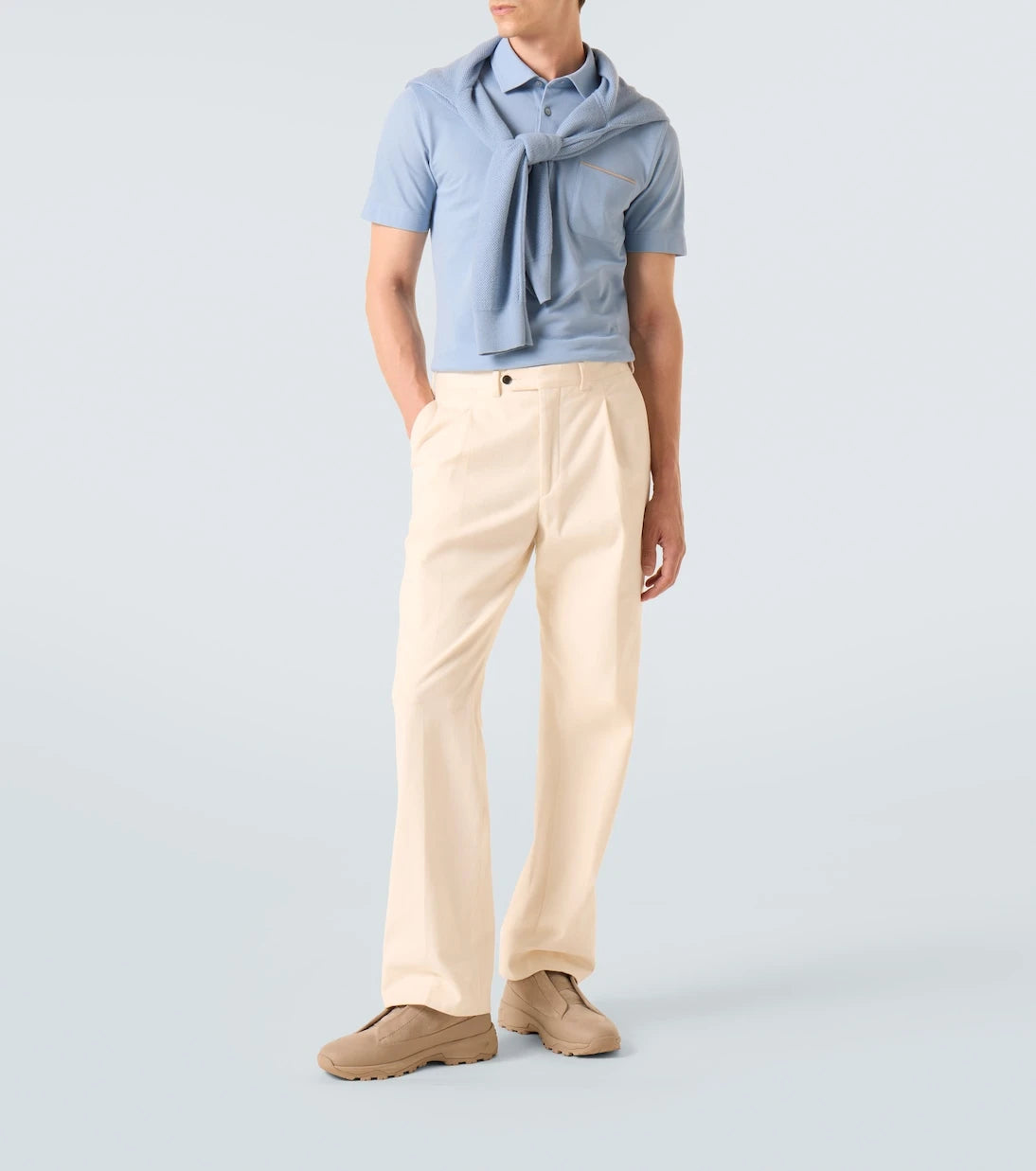 Zegna - قميص بولو من قطن البيكيه
