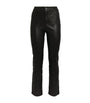 PAIGE Black Leather High-Rise Cindy Trousers