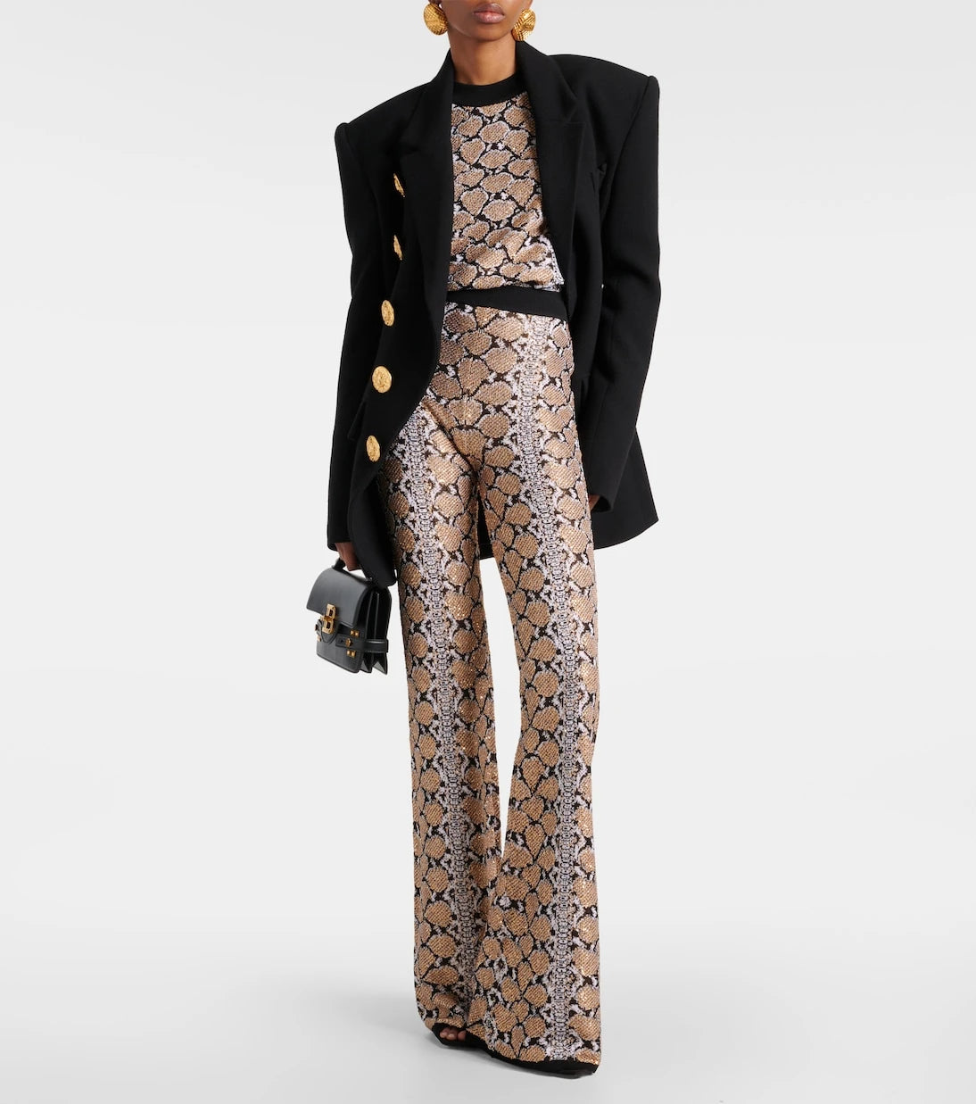 Balmain - Yılan desenli jakarlı kazak