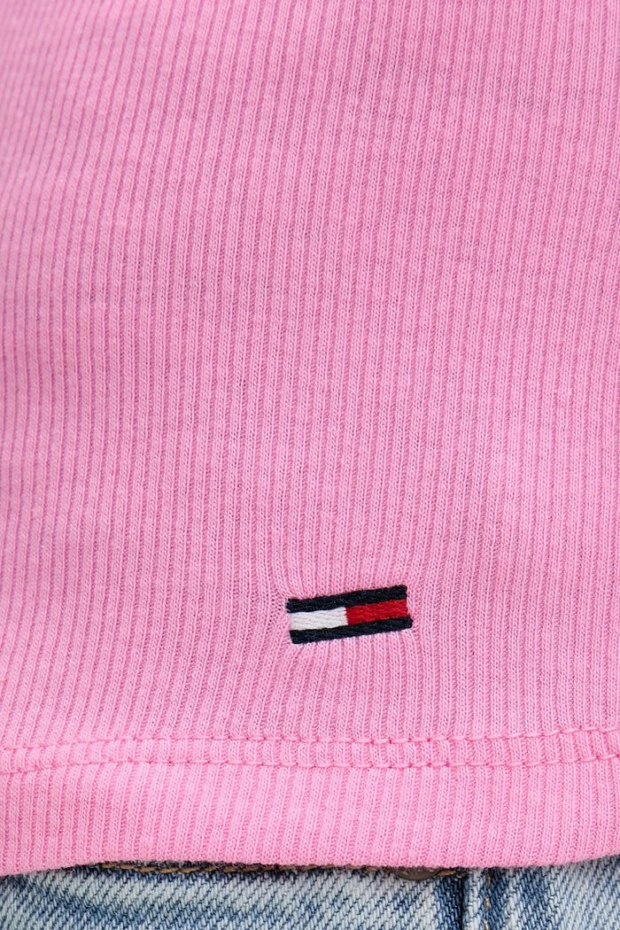 Tommy Jeans kadın pamuk elastan kısa üst