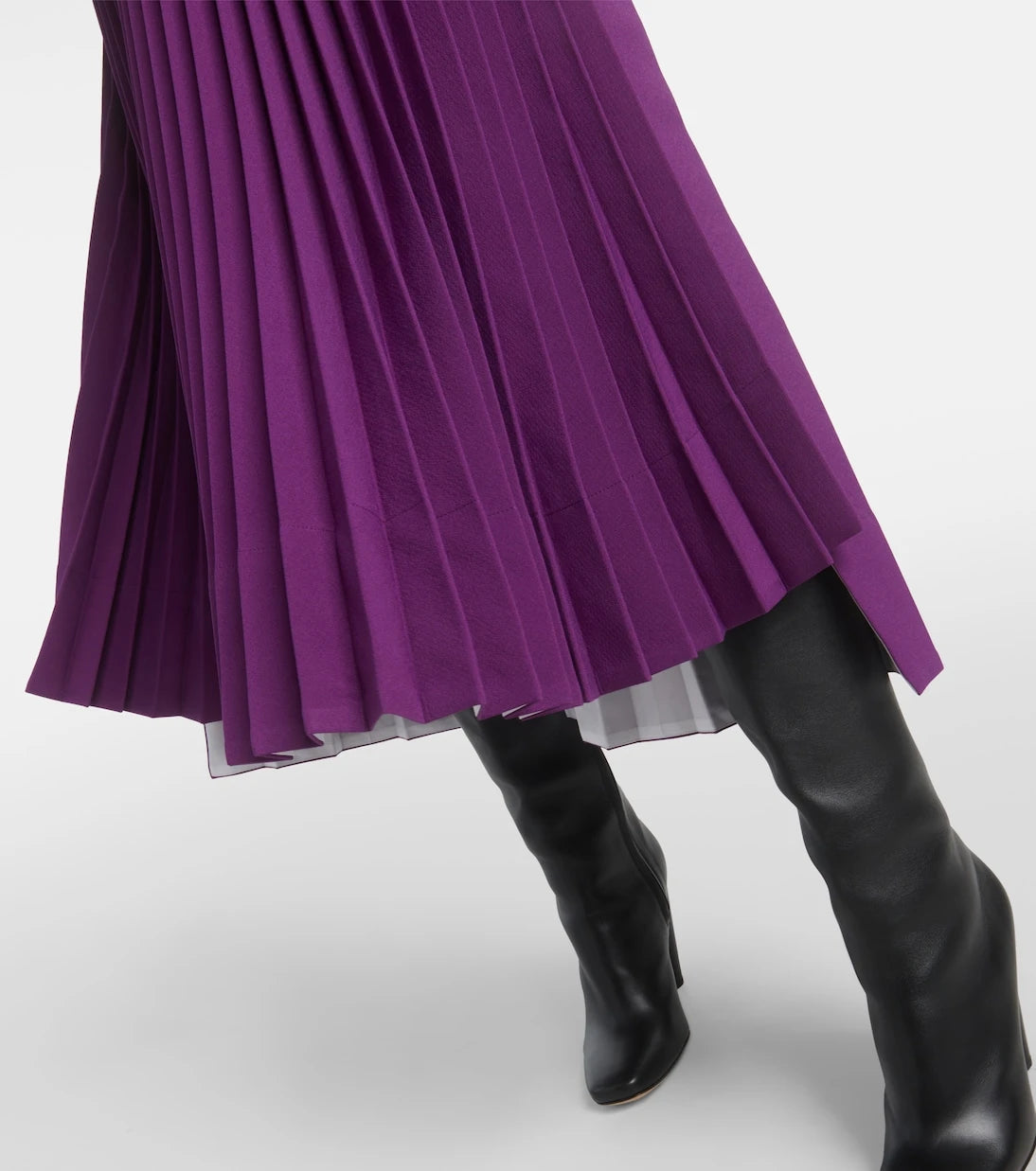 Plan C - Pleated jersey midi skirt