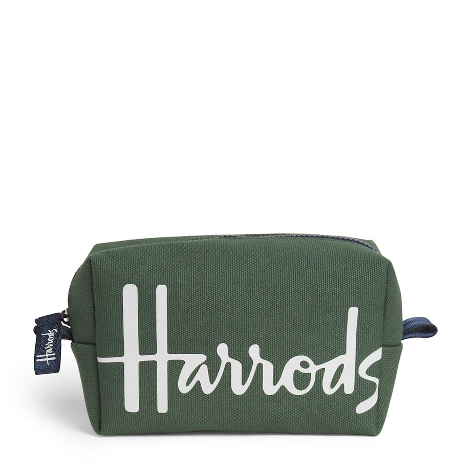 Cotton Logo Cosmetics Bag DARK GREEN