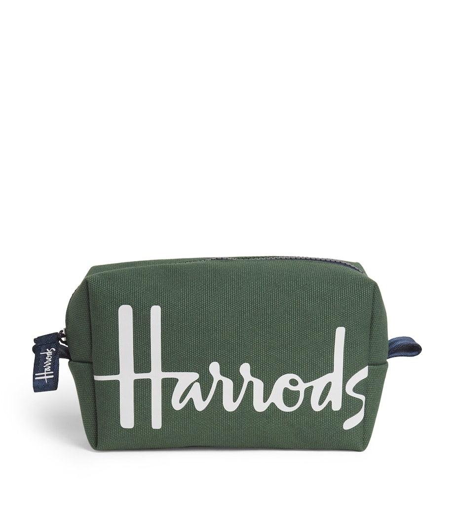 Cotton Logo Cosmetics Bag DARK GREEN