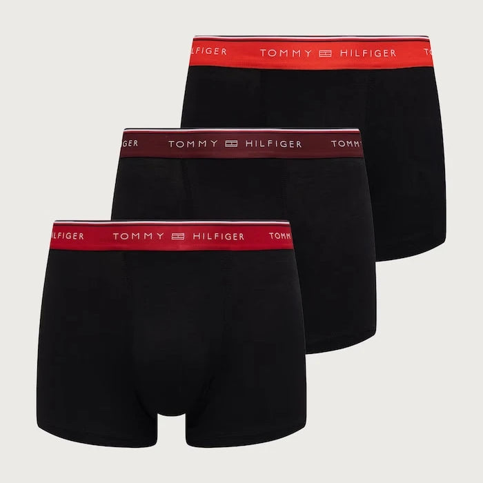 Tommy Hilfiger pamuk ve elastanlı dar kesim erkek boxer 3'lü