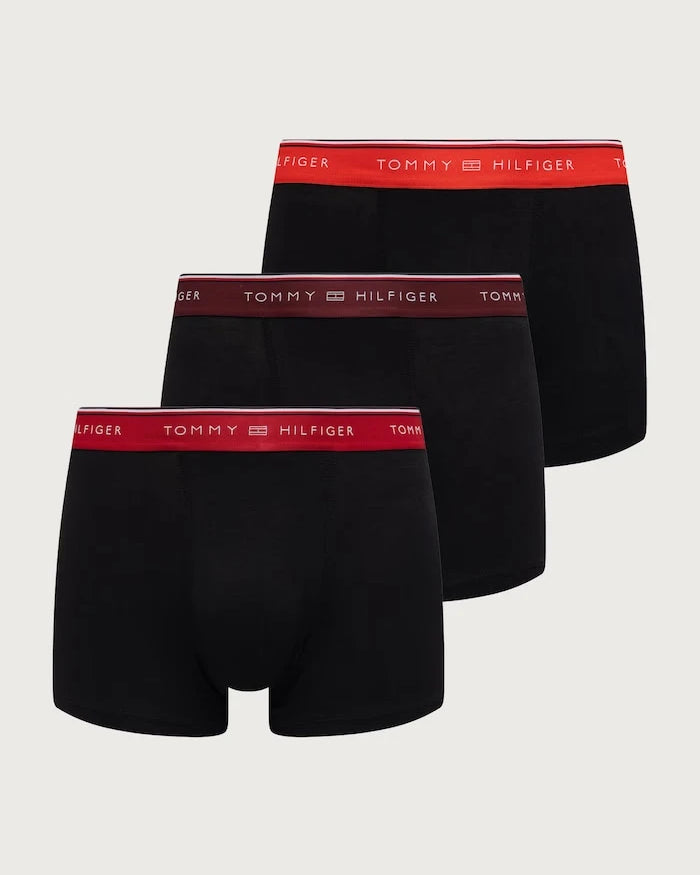 Tommy Hilfiger pamuk ve elastanlı dar kesim erkek boxer 3'lü