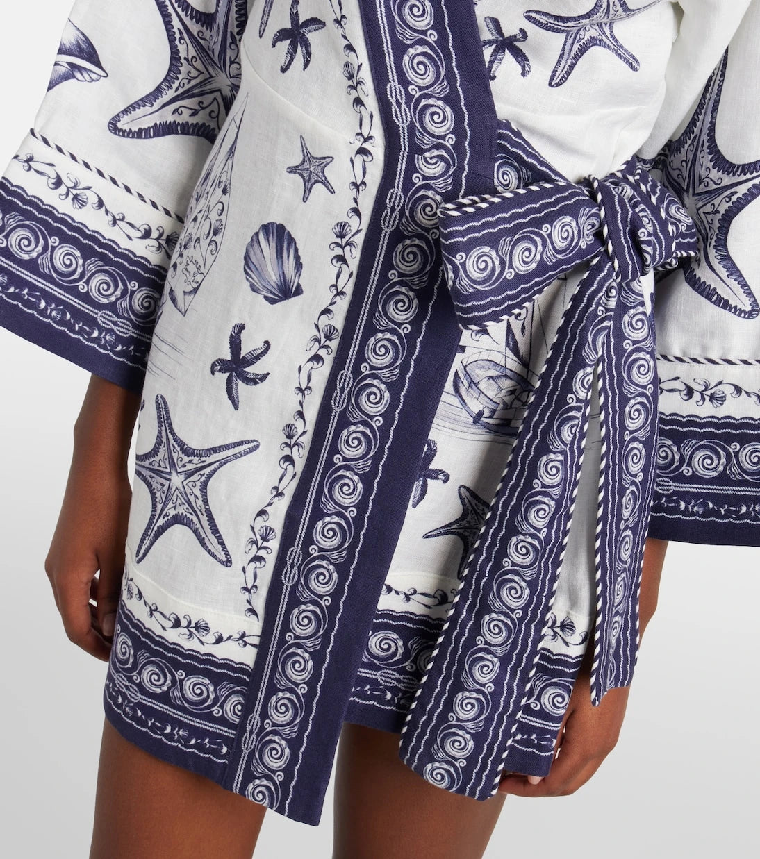 Farm Rio - Coast Scarf printed linen wrap dress