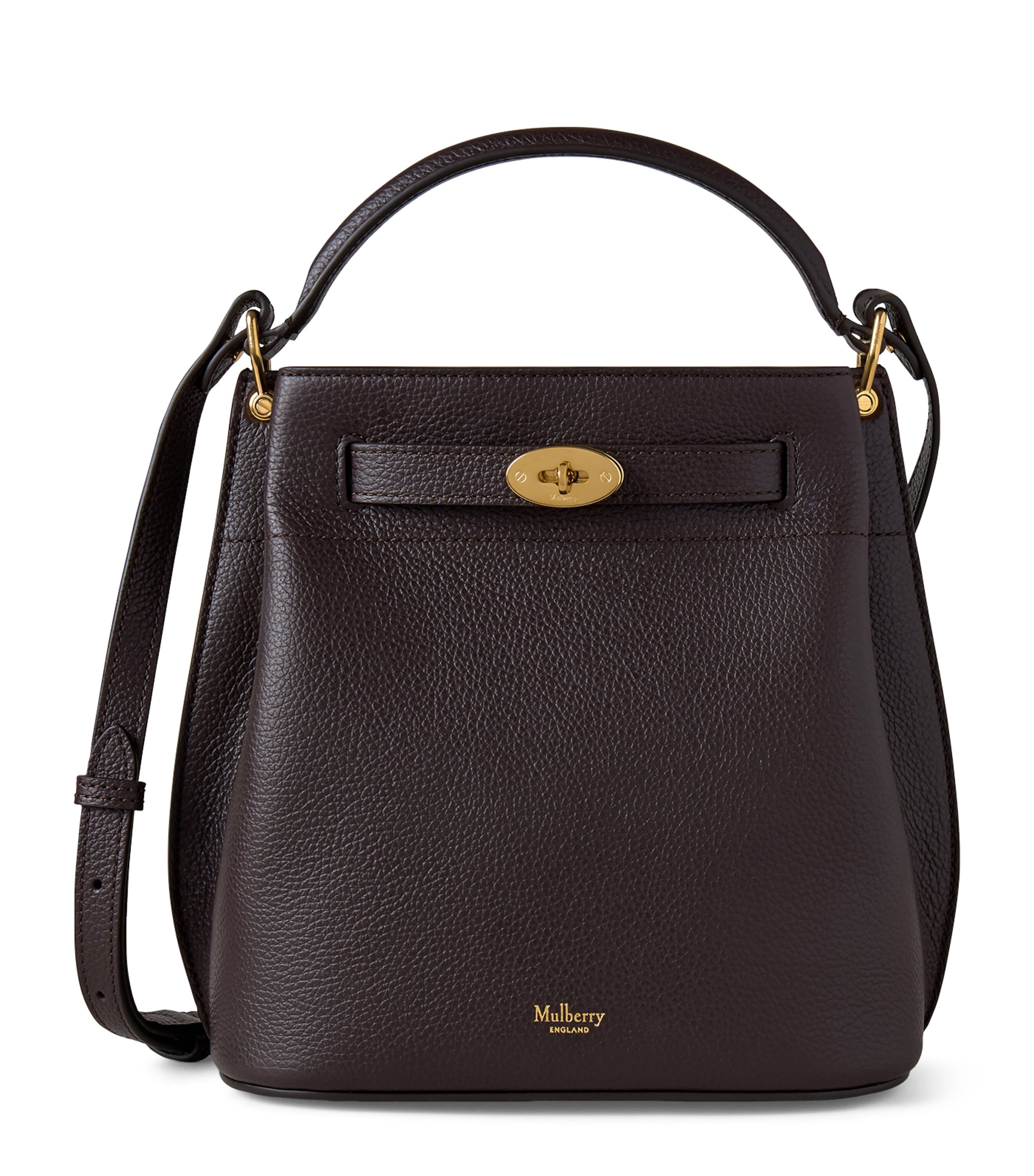 Mulberry Leather Islington Bucket Bag EBONY