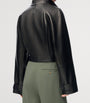 LOEWE Black Lambskin Cropped Trench Coat