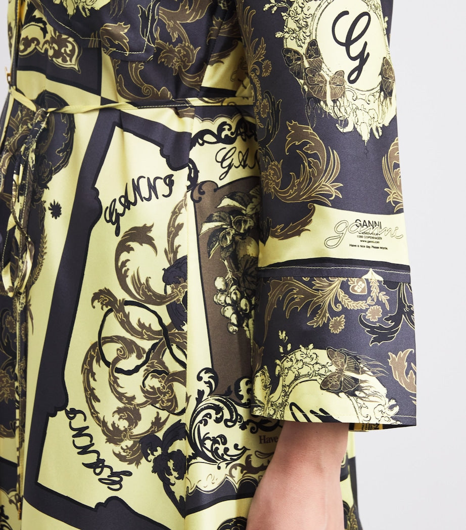 GANNI Multi Silk Ornate Maxi Dress