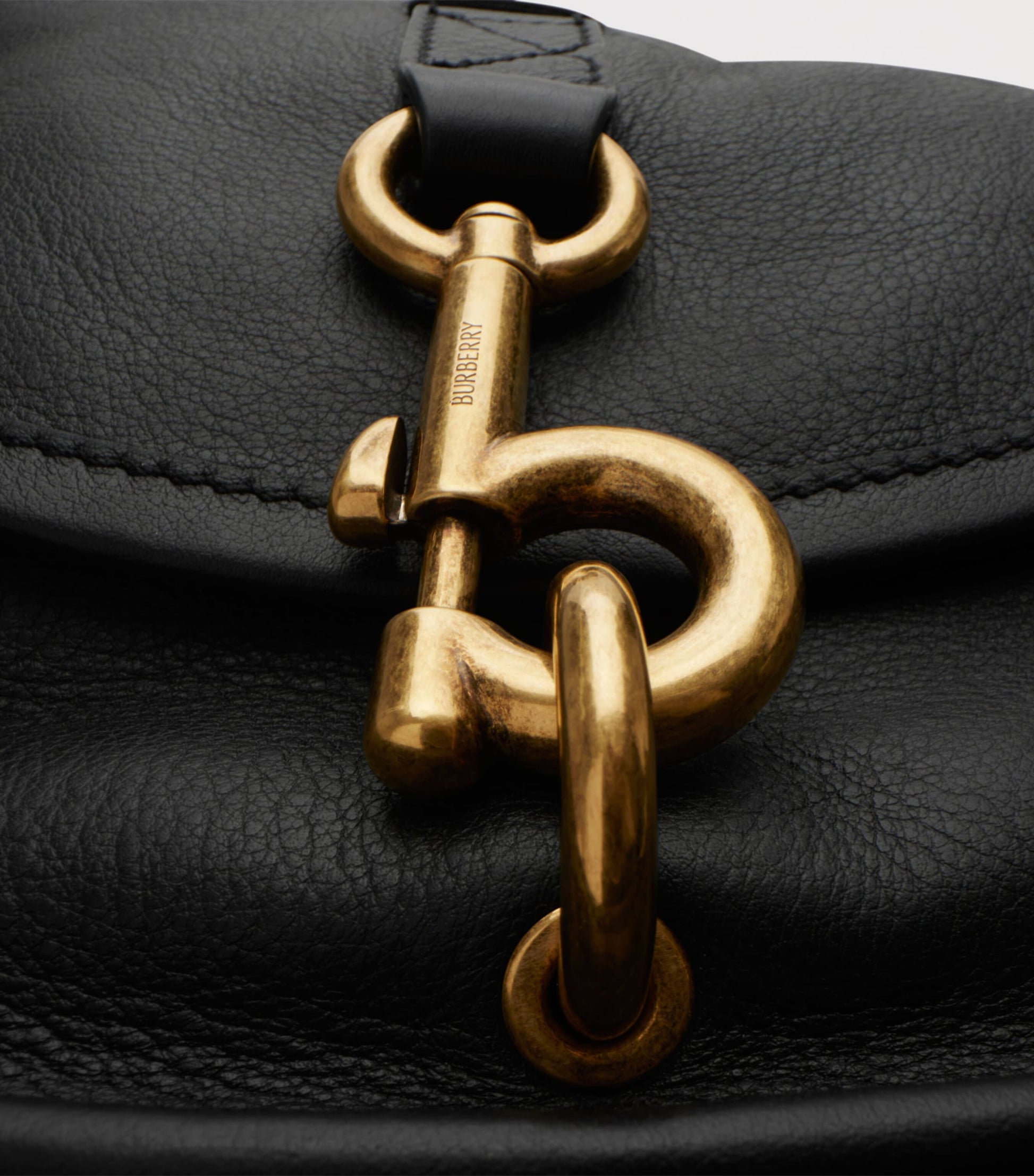 Burberry Small Calf Leather B Clip Messenger Bag