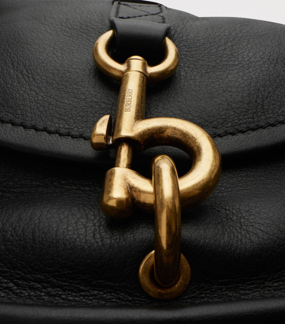 Burberry Small Calf Leather B Clip Messenger Bag