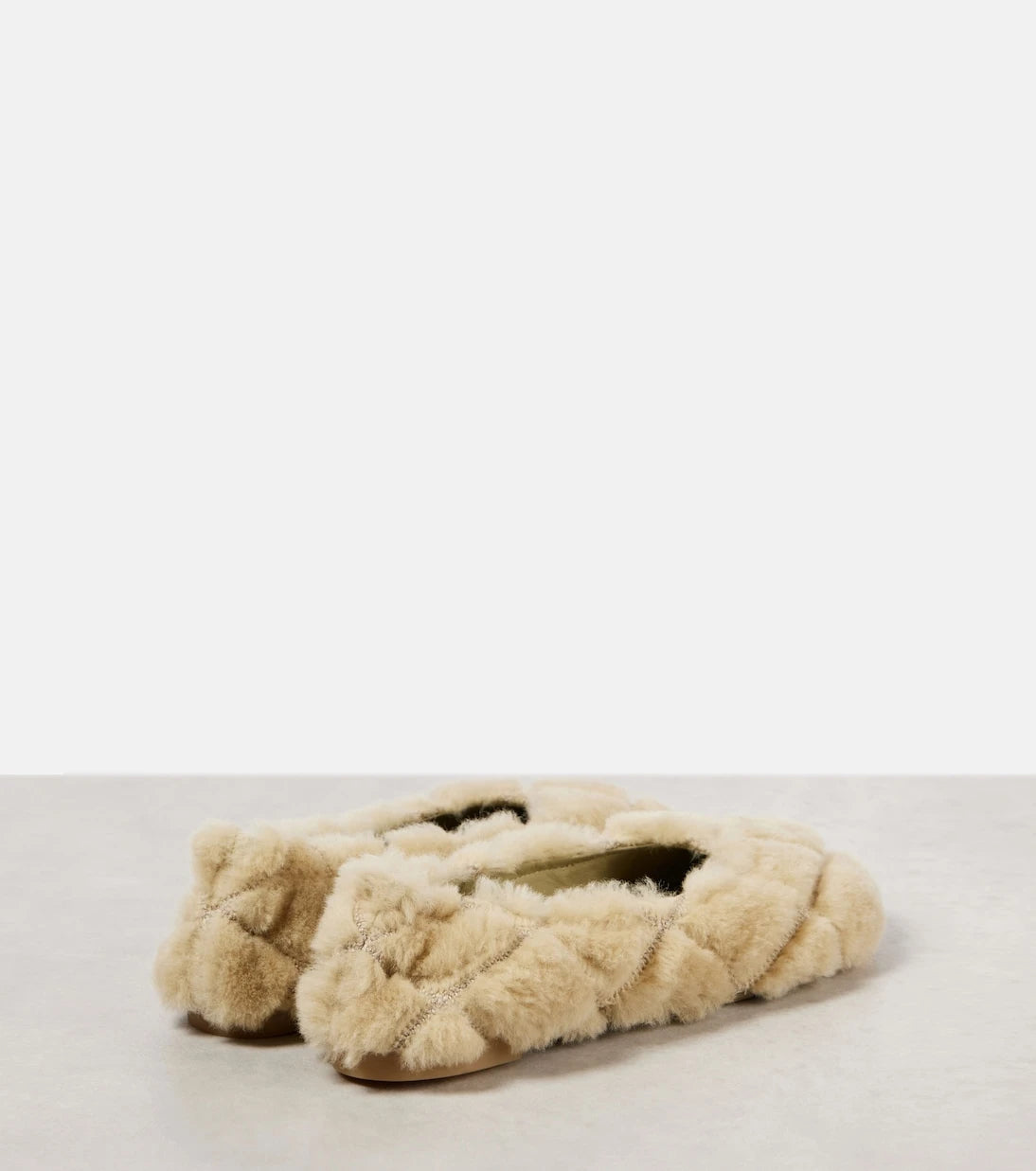 Burberry - Baby quilted shearling ballet flats