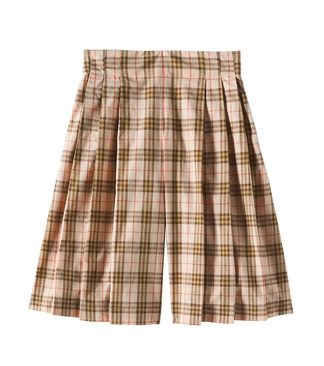 Burberry Kids - Burberry Check pleated cotton Bermuda pants