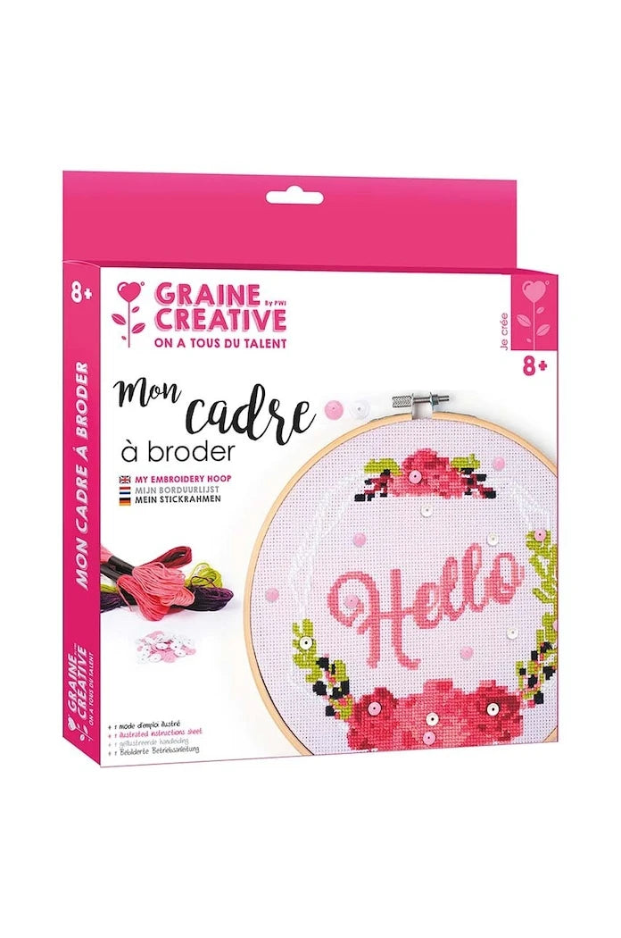 Комплект за бродиране Graine Creative Hello In Wood
