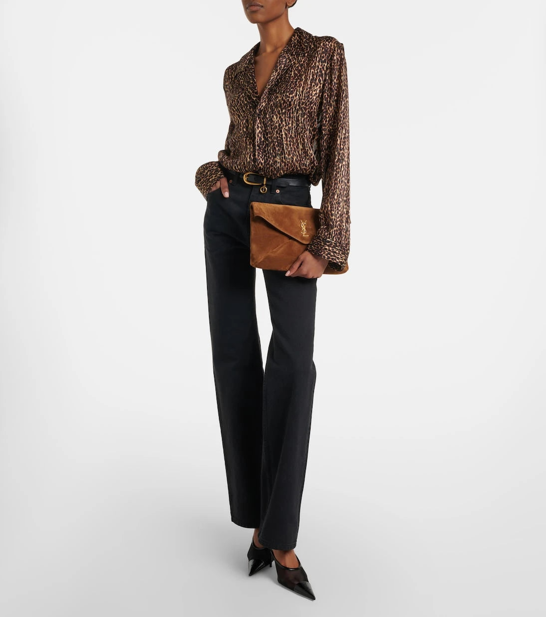Saint Laurent - Cassandre suede pouch