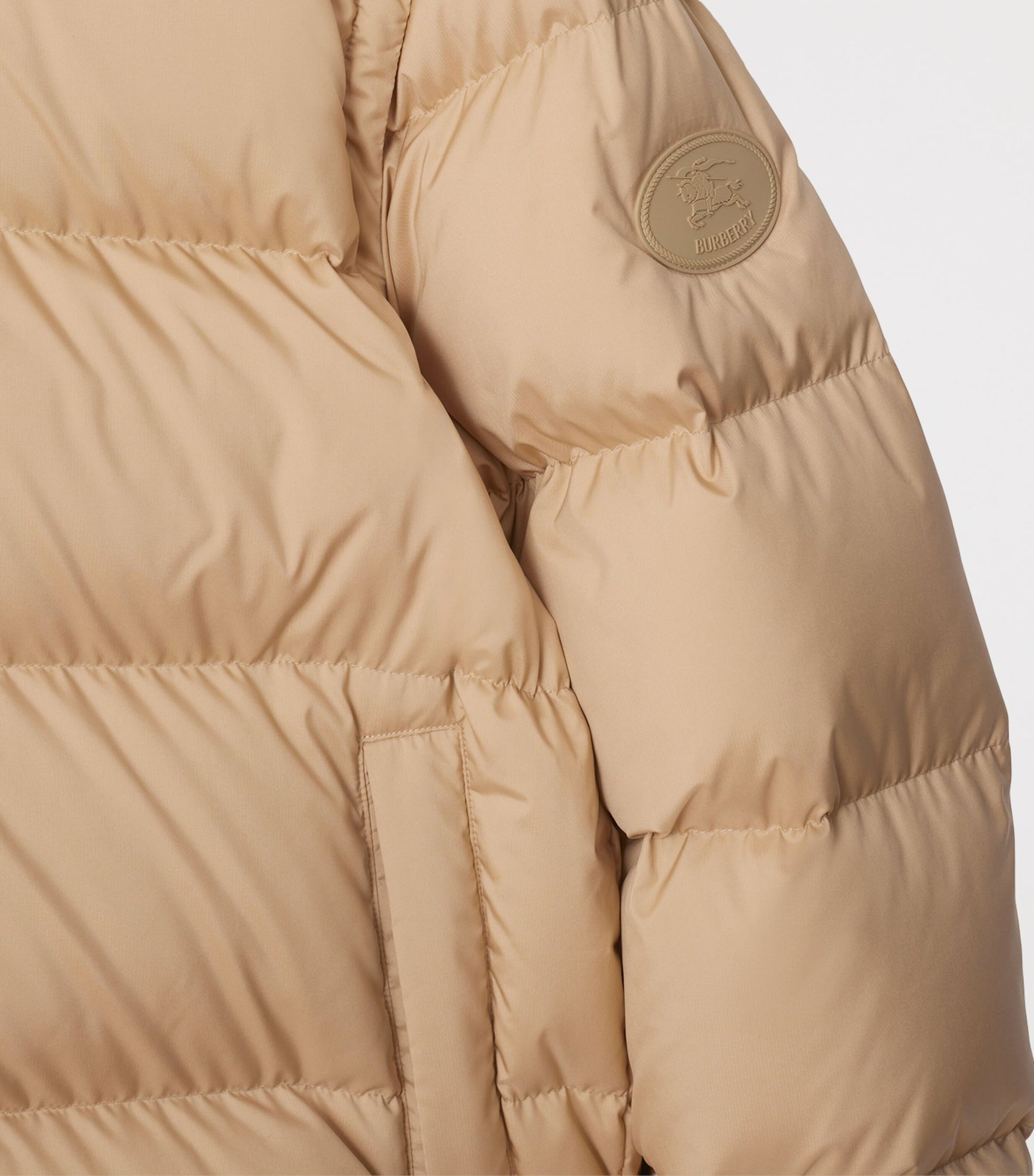 Beige Detachable-Sleeve Puffer Jacket