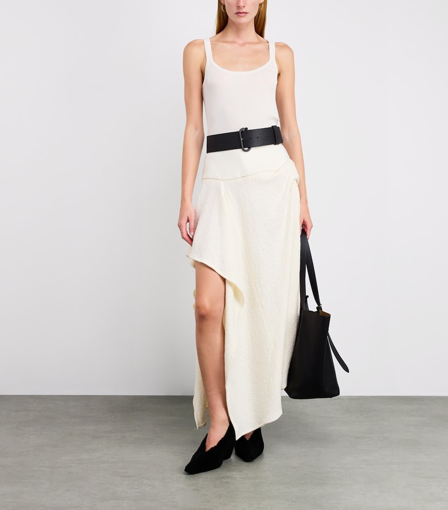 Black Leather Elasticated Belt