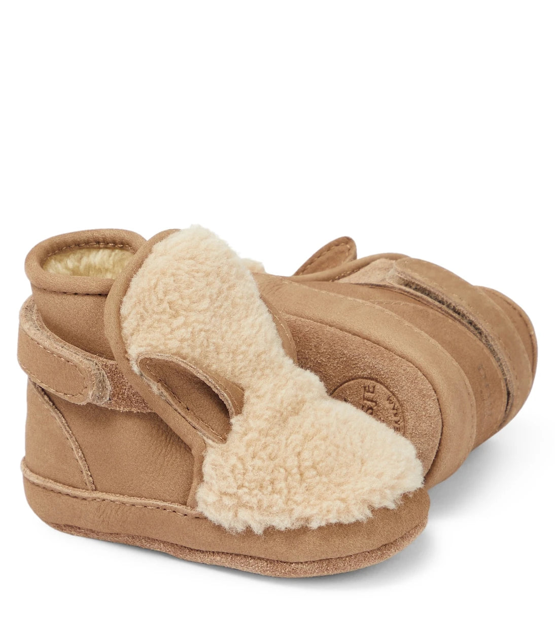 Donsje - Baby Richy teddy-trimmed leather booties