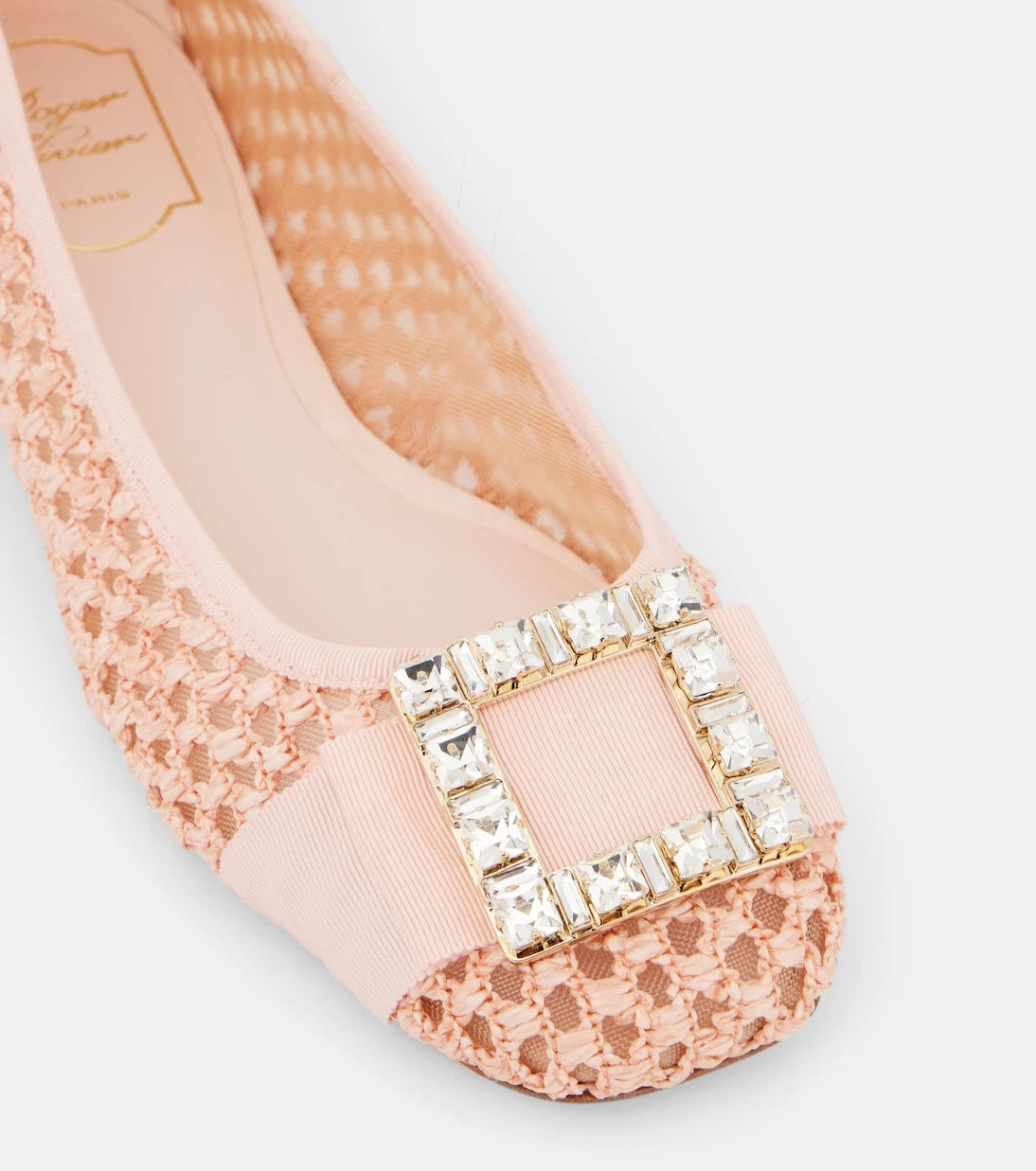 Roger Vivier - Tres Vivier embellished raffia ballet flats