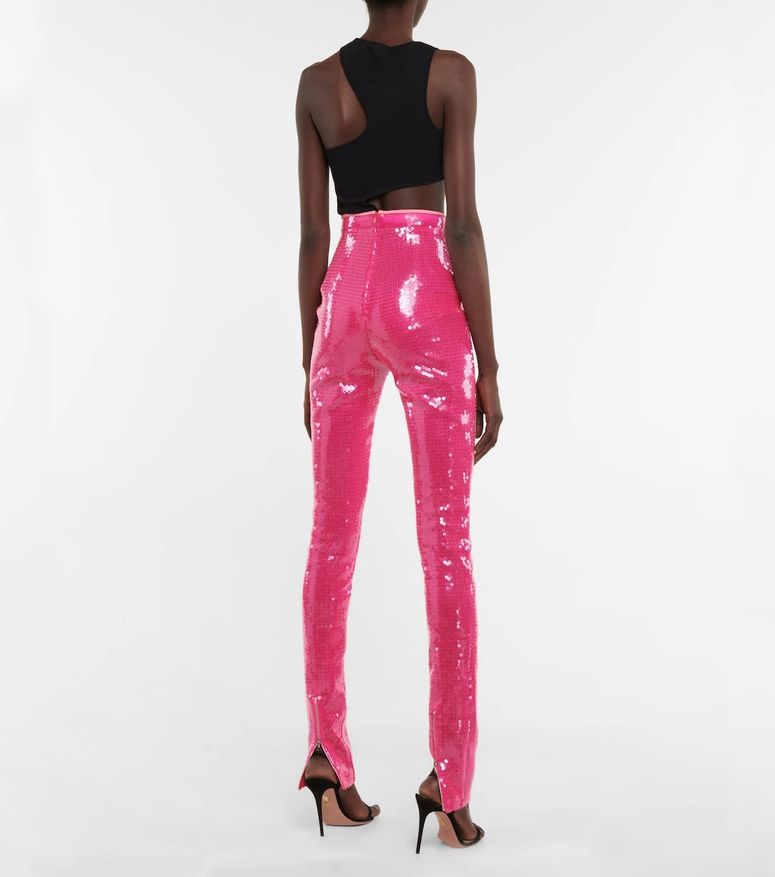 David Koma - Sequined high-rise slim pants