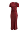 STAUD Burgundy Stretch-Silk Marcel Midi Dress
