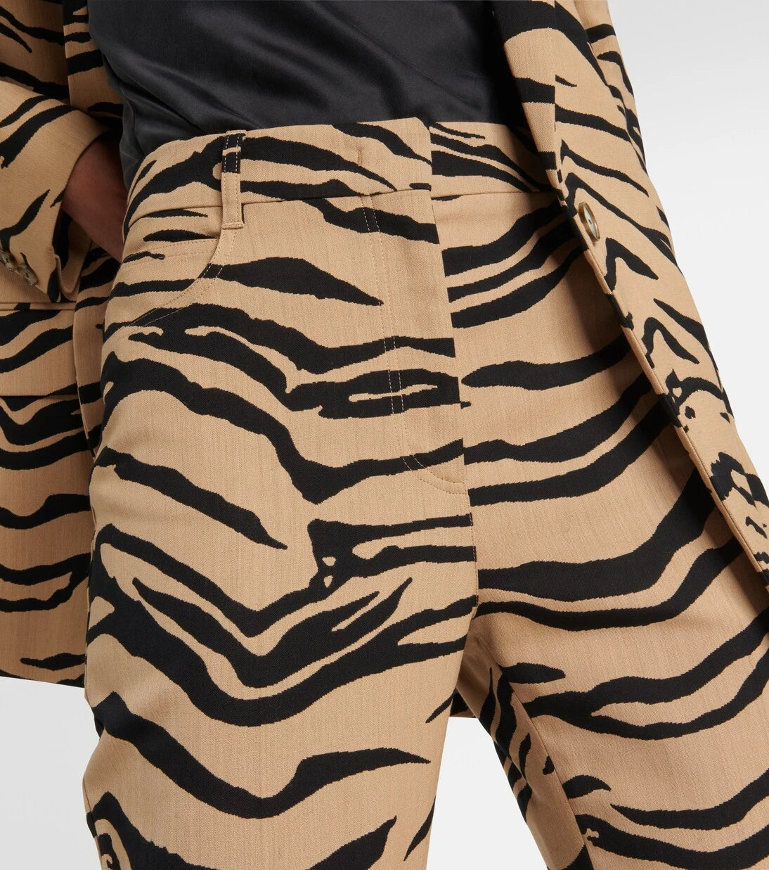 Stella McCartney - Tiger-print wool-blend flared pants
