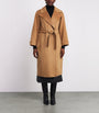 Maje Brown Wool-Blend Double-Faced Coat