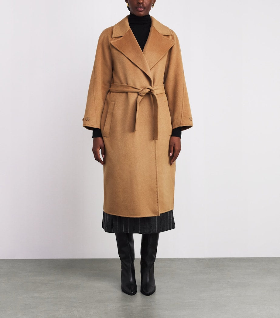 Maje Brown Wool-Blend Double-Faced Coat
