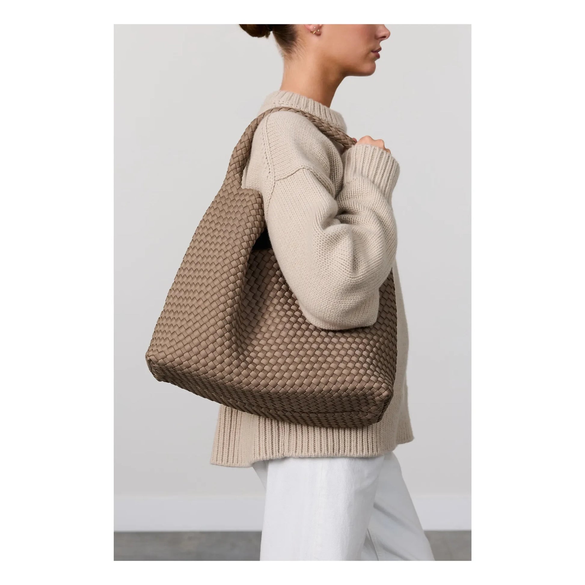 Marrea - Marrea Large Bucket Bag | Taupe brown