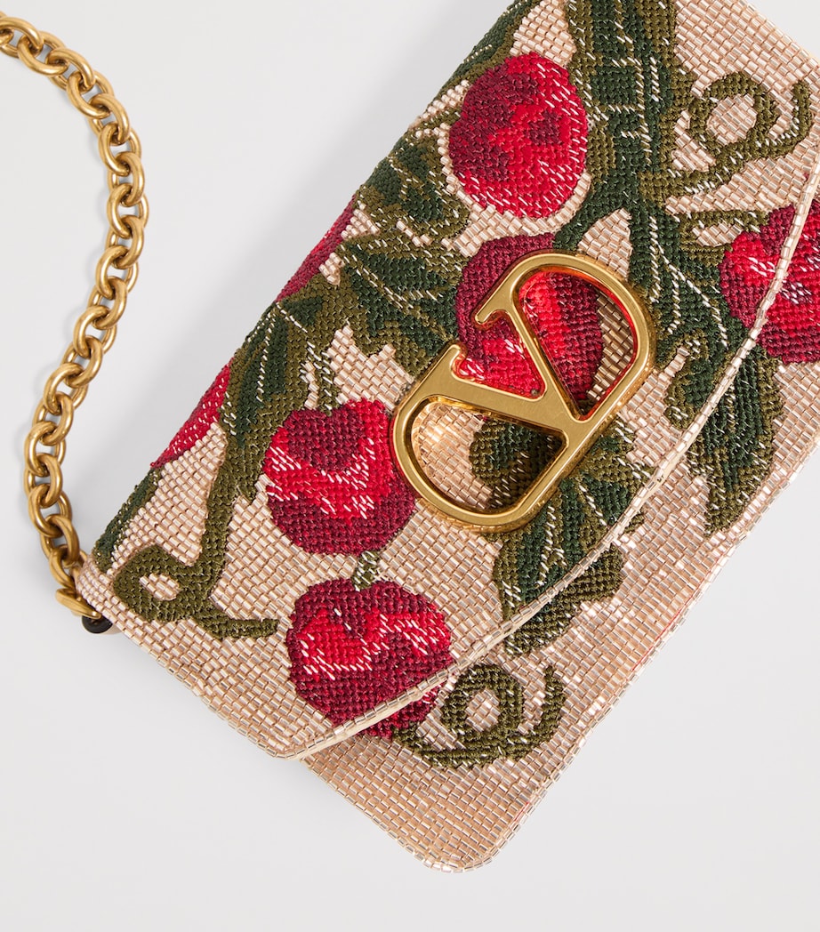 Valentino Garavani Multi Small Silk Vain Cherry Clutch Bag