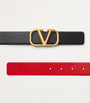 Valentino Garavani Black Leather Reversible VLogo Signature Belt