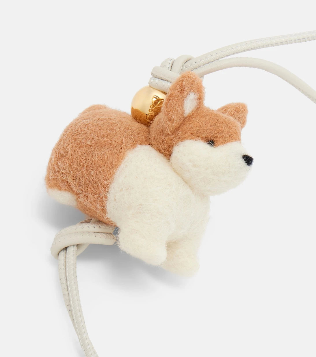 Loewe - Corgi leather-trimmed wool bag charm