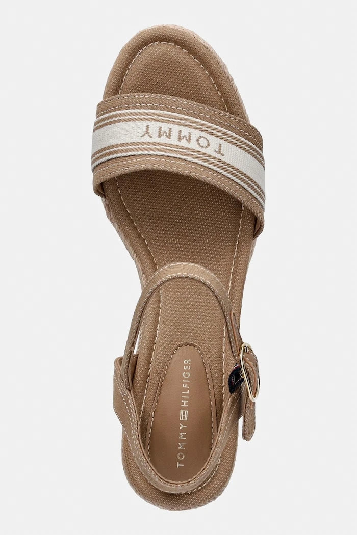 Tommy Hilfiger Platforma Sandalet Mid Wedge Espad Webbing