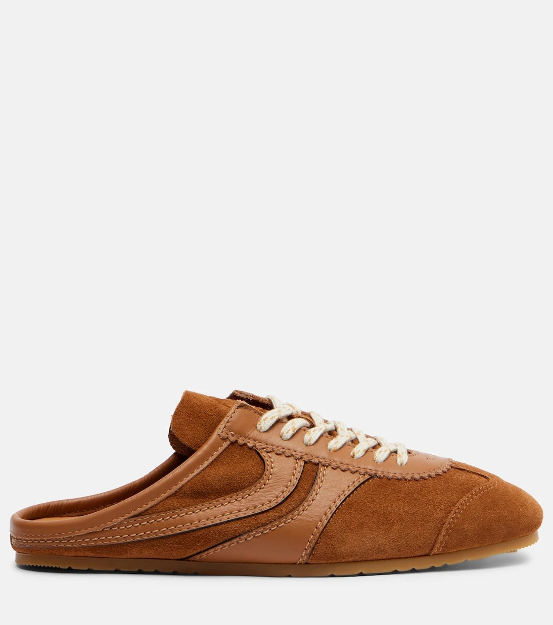 Dries Van Noten - Leather-trimmed suede sneakers