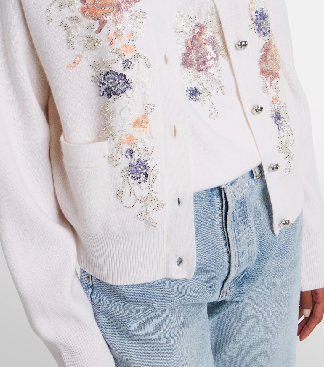 Rabanne - Sequined wool and cashmere cardigan