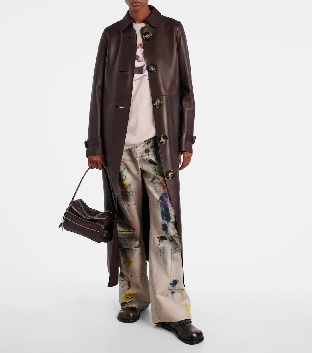 Acne Studios - معطف جلدي