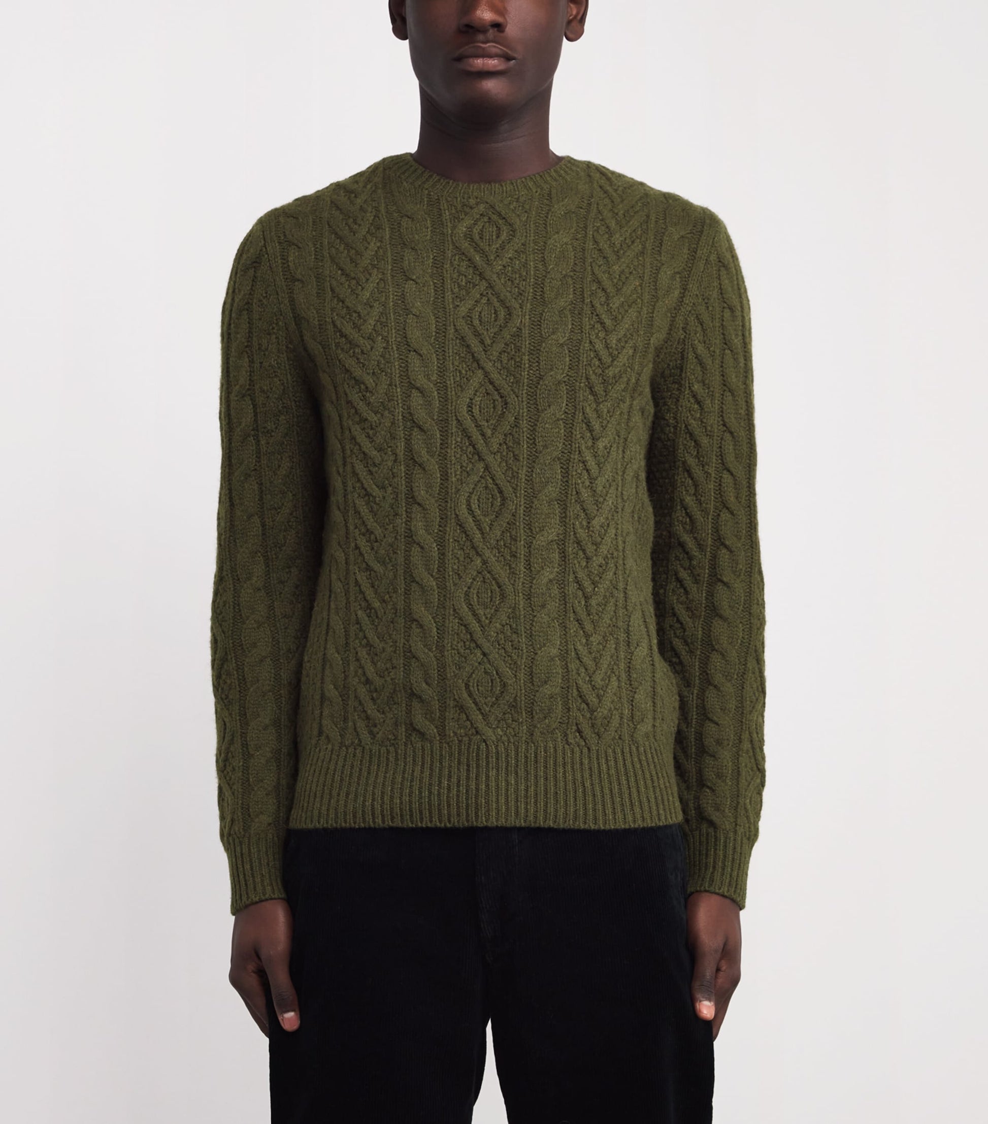 Polo Ralph Lauren Green Wool-Alpaca Cable-Knit Sweater