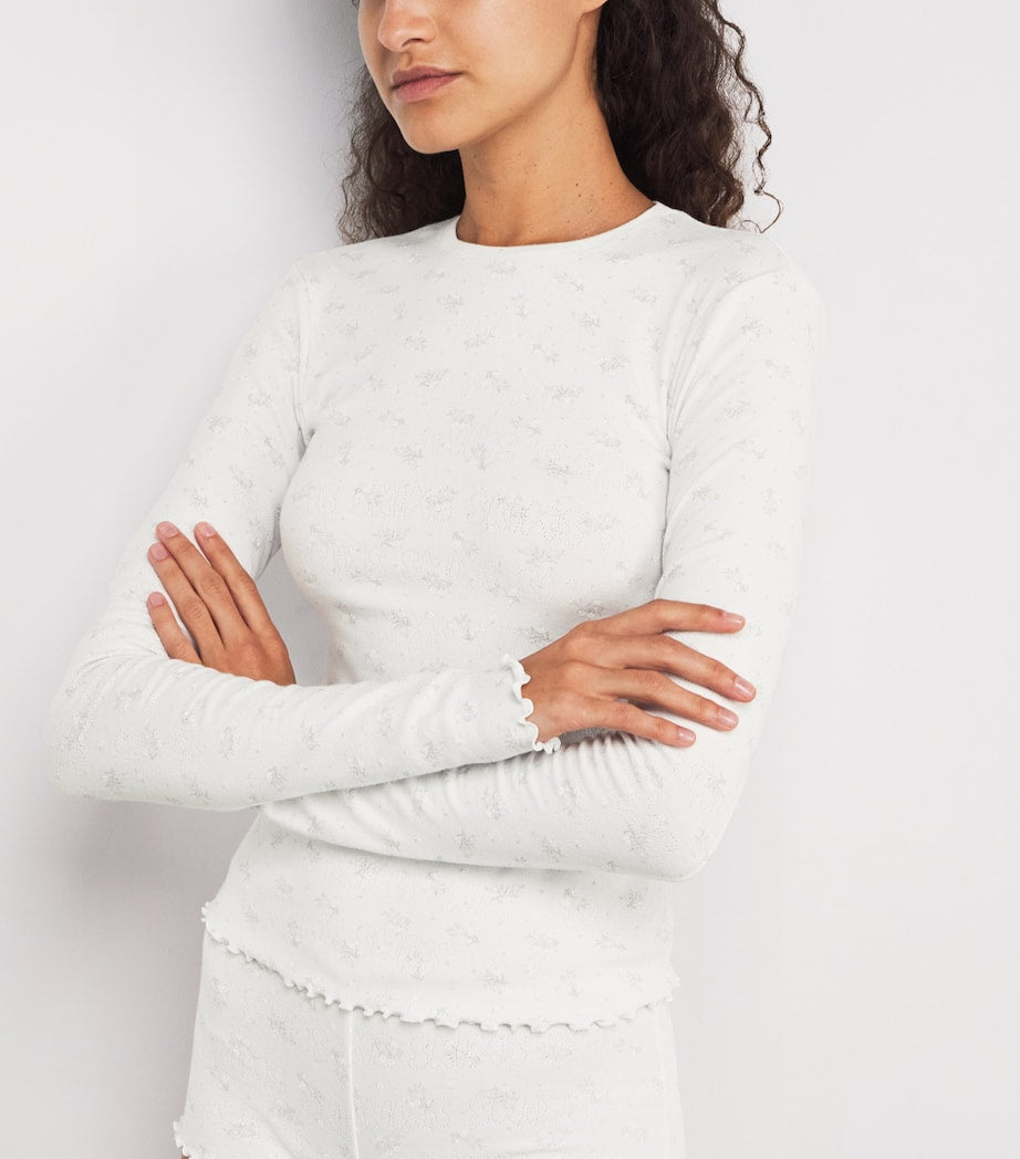 Pointelle Long-Sleeve Pyjama Set PACIFIC FLORAL PRINT