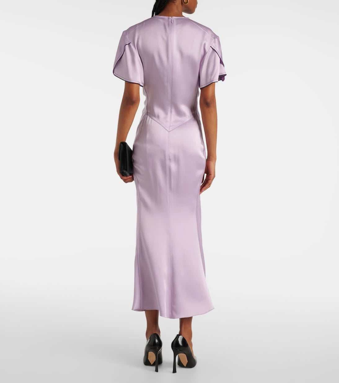 Victoria Beckham - Gathered satin midi dress