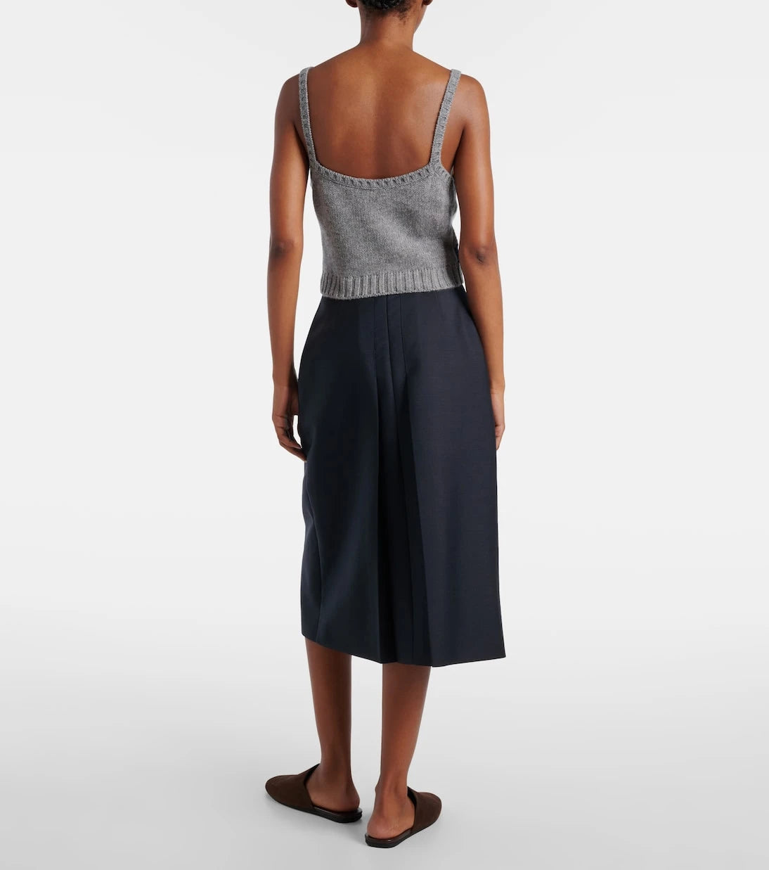 Prada - Argyle cashmere crop top