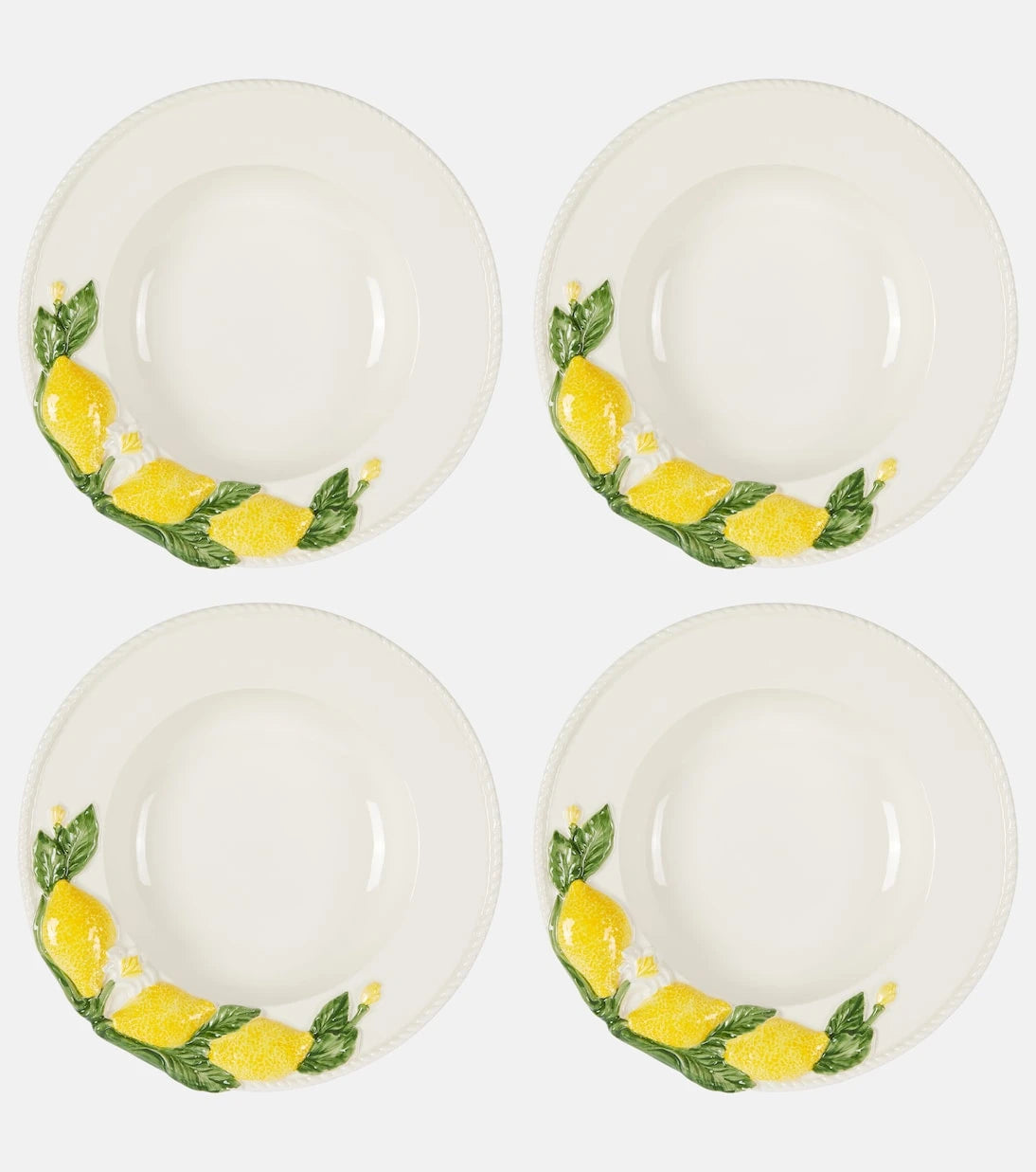 Les-Ottomans - Lemon set of 4 ceramic soup plates