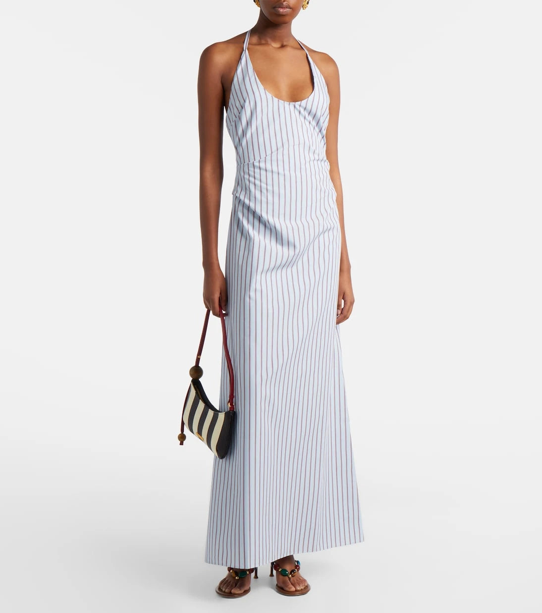 SIR - Pinstripe cotton-blend maxi dress
