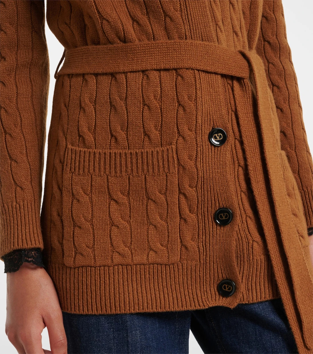 Valentino - Cable-knit cashmere cardigan