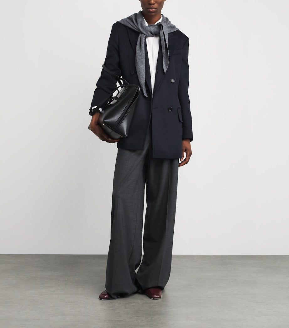 Max Mara Camel Hair Double-Breasted Blazer ULTRAMARINE