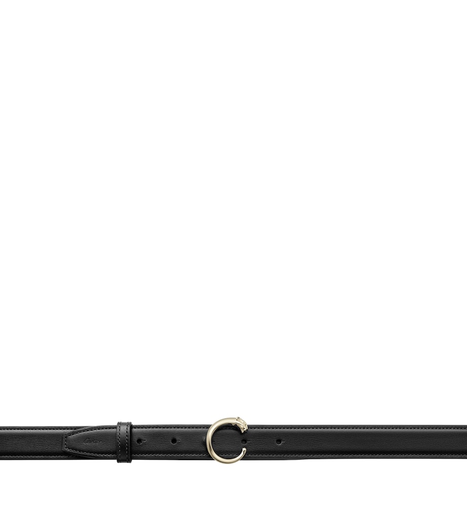 Black Leather Panthère de Cartier Belt (75cm)