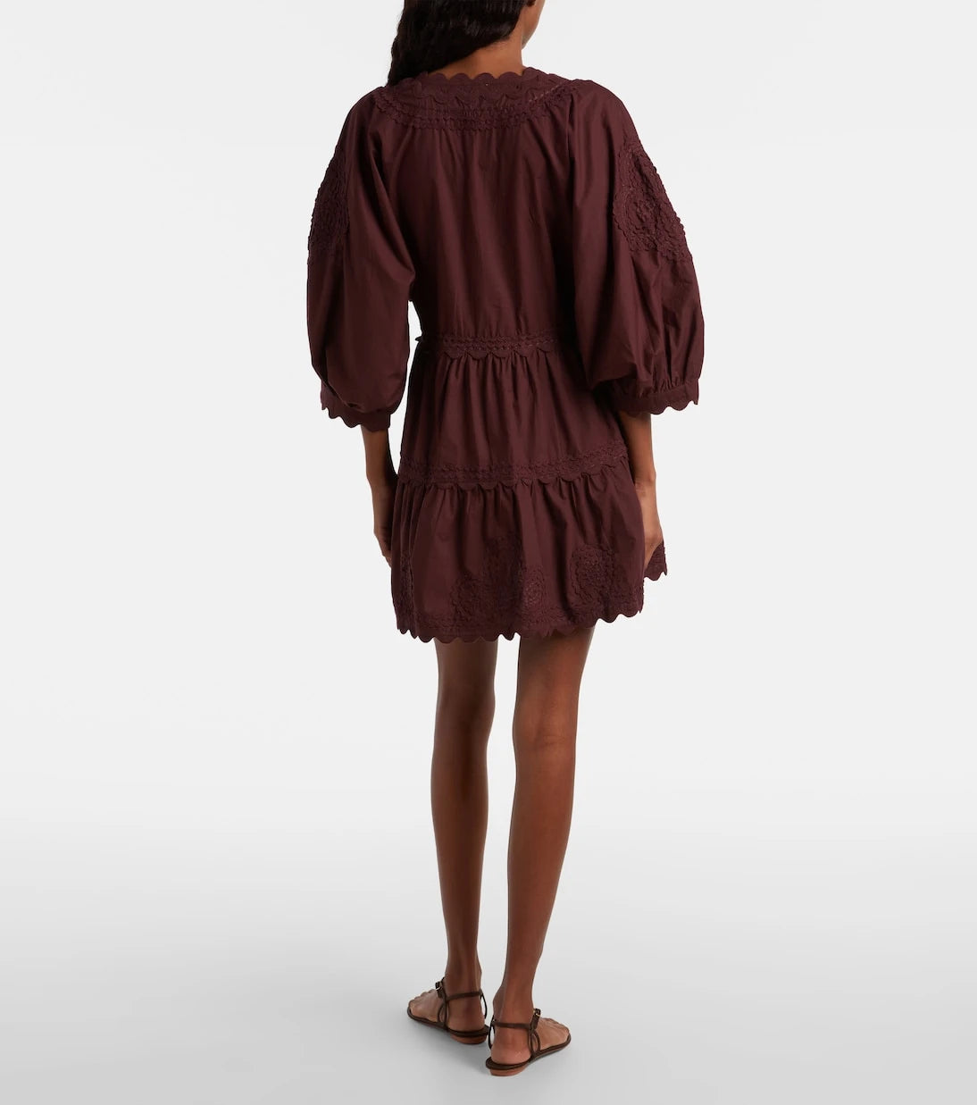 Juliet Dunn - Scalloped cotton poplin minidress